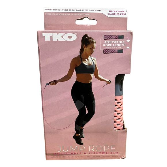 NWT TKO Adjustable Tangle Free Barbiecore Pink Jump Rope - Picture 2 of 2